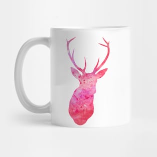 Pink Deer Watercolor Portrait Mug